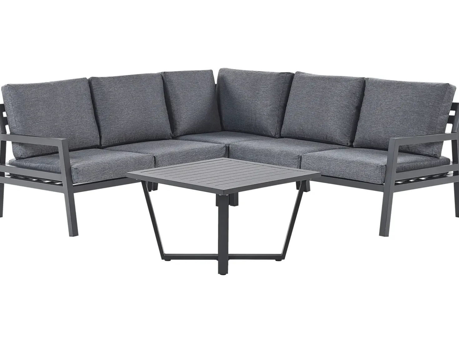 Set di divani angolari da giardino 5 posti VIZZINI Metallo Grigio
