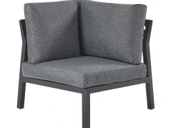 Set di divani angolari da giardino 5 posti VIZZINI Metallo Grigio