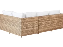 Set di divani angolari da giardino 4 posti AVOLA Lato Sinistro Rattan sintetico (PE) Bianco sporco