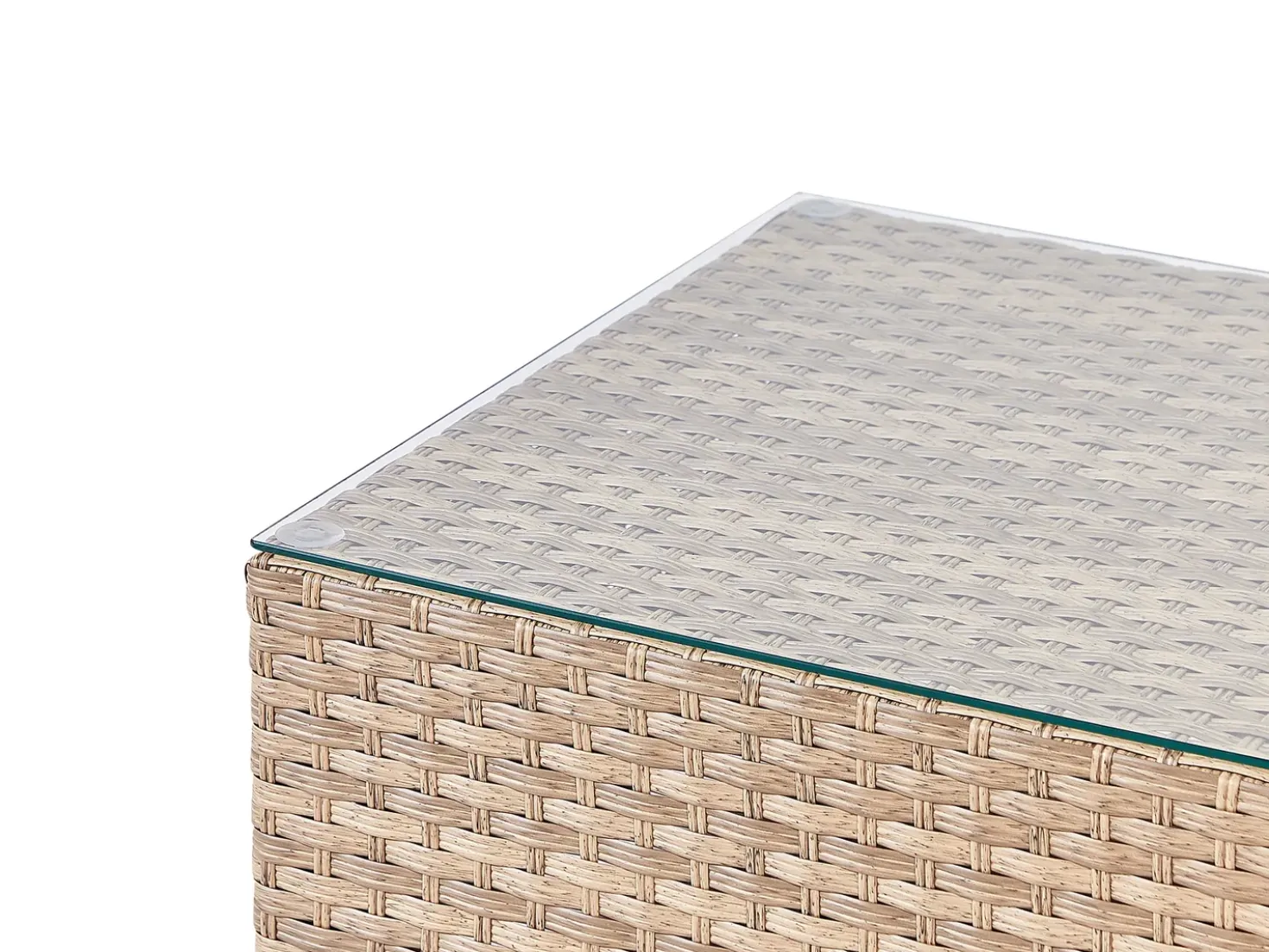Set di divani angolari da giardino 4 posti AVOLA Lato Sinistro Rattan sintetico (PE) Bianco sporco