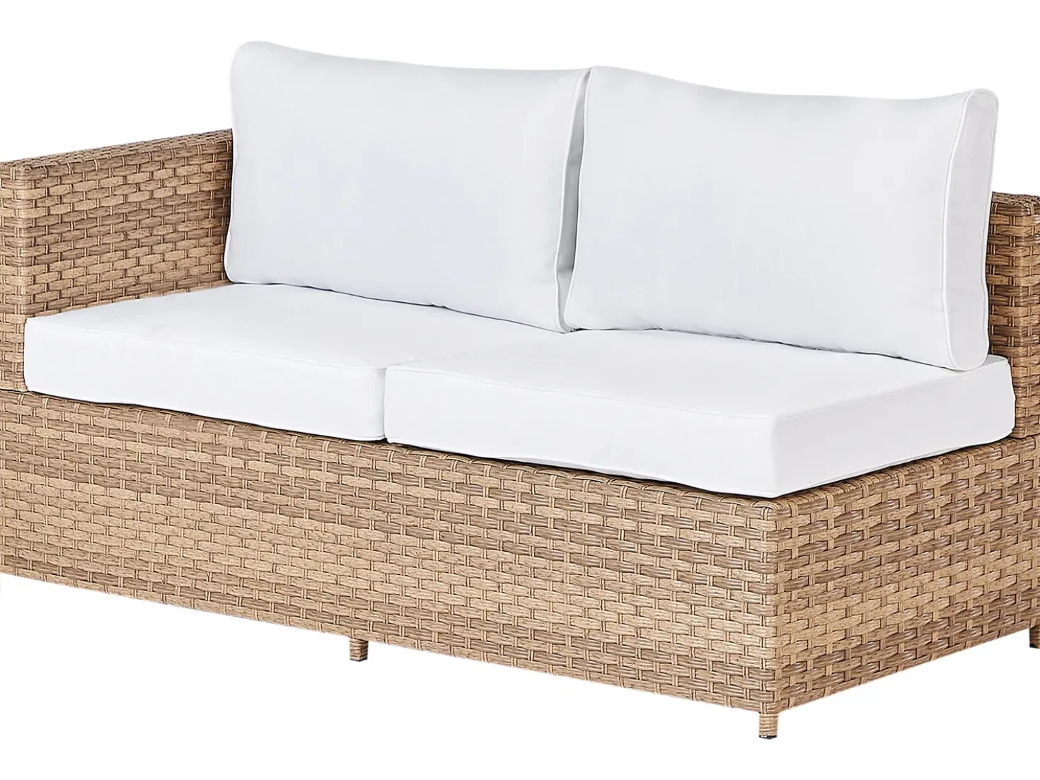 Set di divani angolari da giardino 4 posti AVOLA Lato Sinistro Rattan sintetico (PE) Bianco sporco
