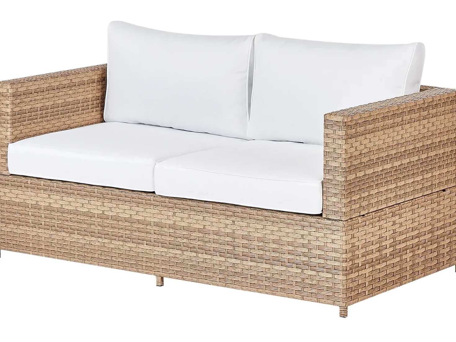 Set di divani angolari da giardino 4 posti AVOLA Lato Sinistro Rattan sintetico (PE) Bianco sporco
