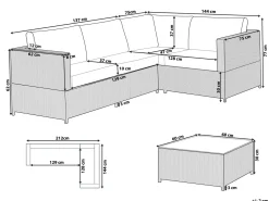 Set di divani angolari da giardino 4 posti AVOLA Lato Sinistro Rattan sintetico (PE) Bianco sporco