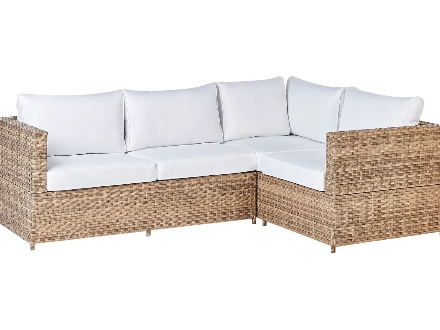 Set di divani angolari da giardino 4 posti AVOLA Lato Sinistro Rattan sintetico (PE) Bianco sporco
