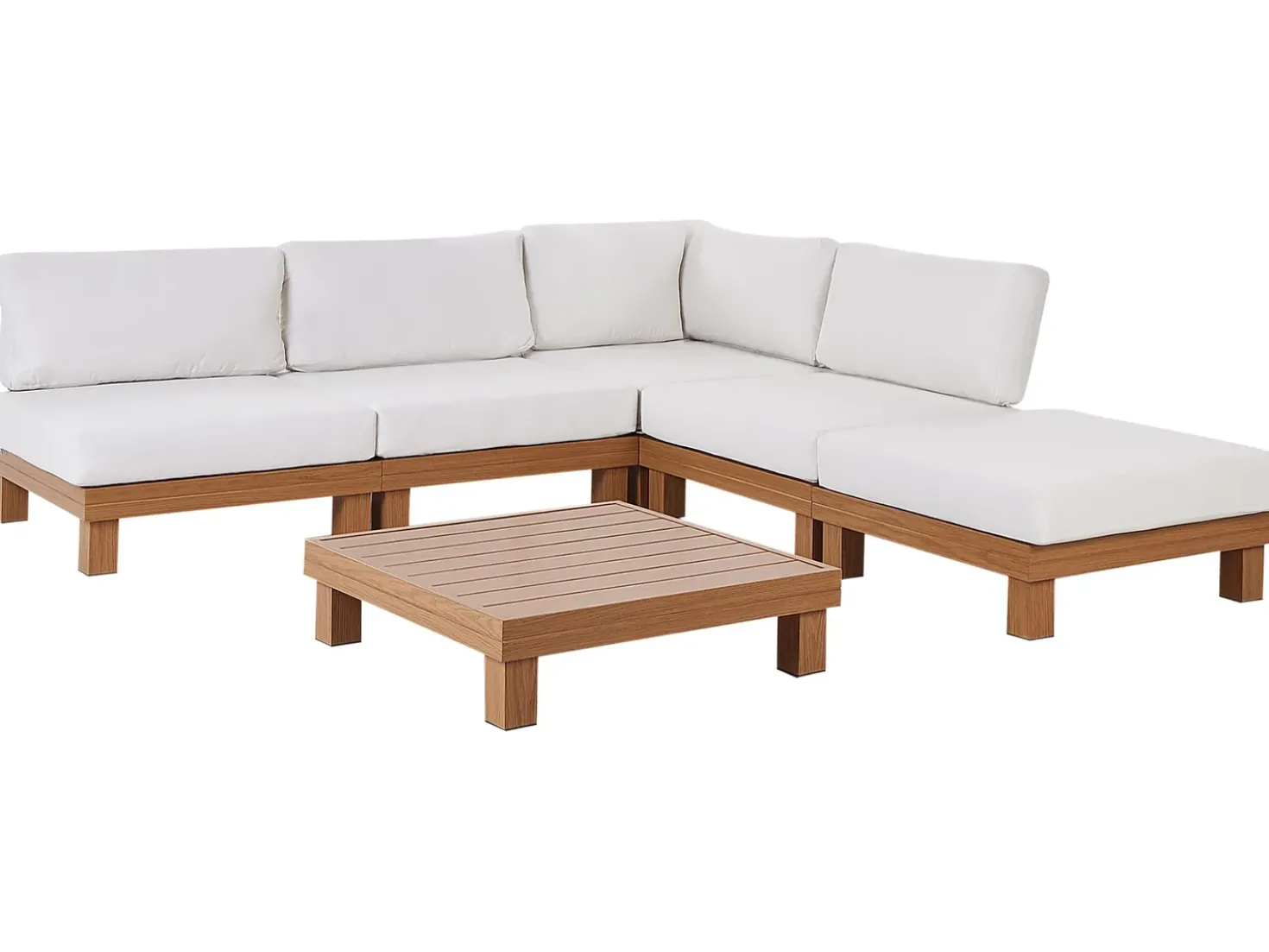 Set di divani angolari da giardino 5 posti SANZA Lato Sinistro Modulare Metallo Bianco