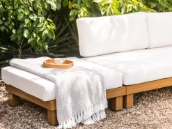 Set di divani angolari da giardino 5 posti SANZA Lato Sinistro Modulare Metallo Bianco