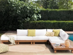 Set di divani angolari da giardino 5 posti SANZA Lato Sinistro Modulare Metallo Bianco