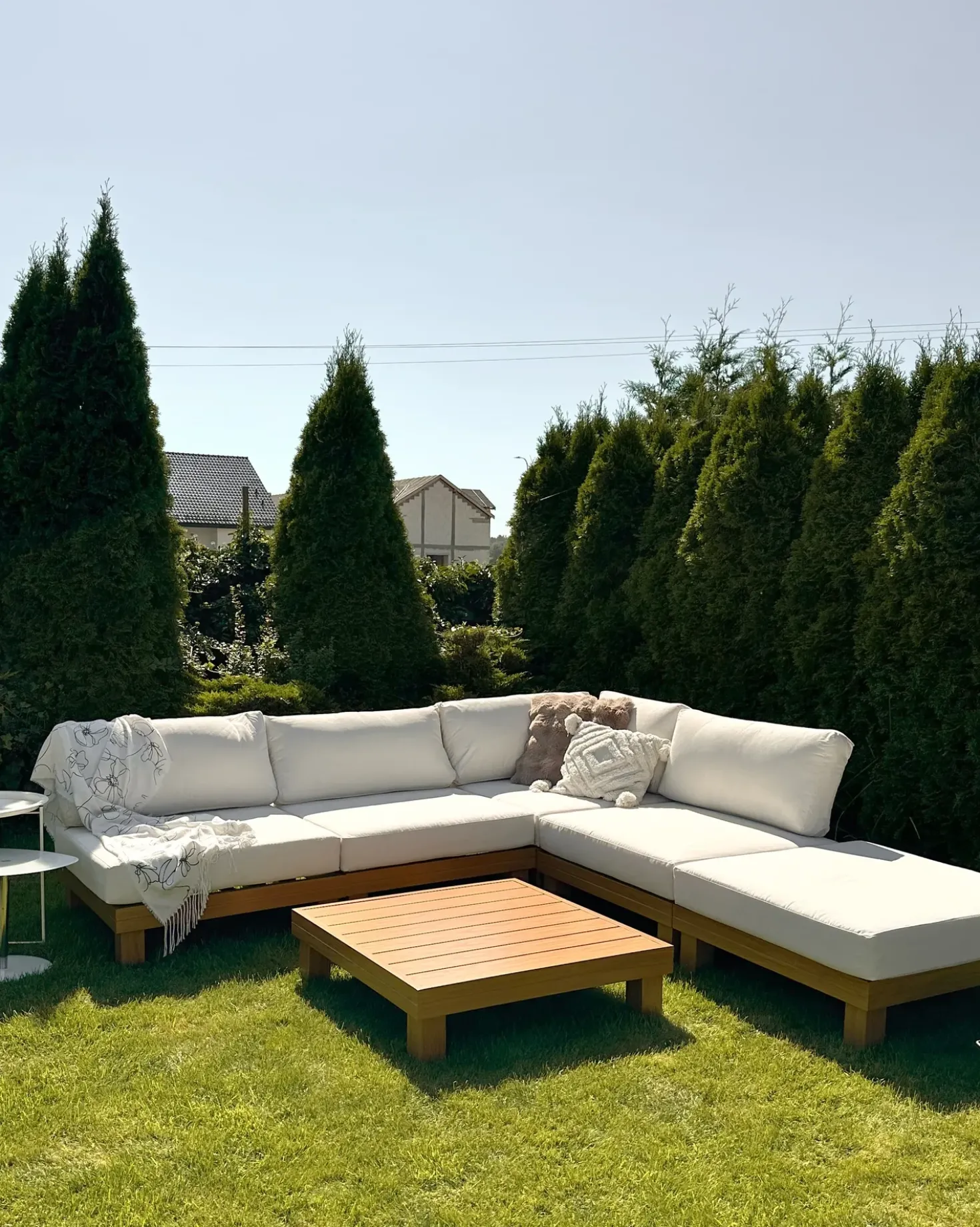 Set di divani angolari da giardino 5 posti SANZA Lato Sinistro Modulare Metallo Bianco