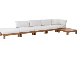 Set di divani angolari da giardino 5 posti SANZA Lato Sinistro Modulare Metallo Bianco