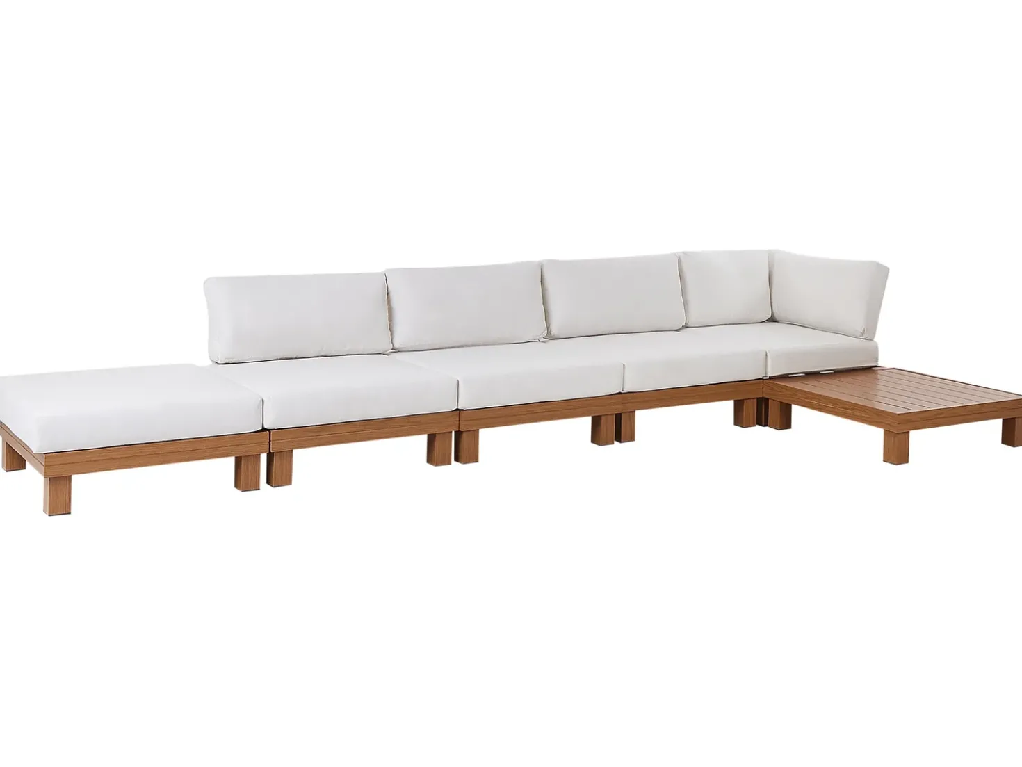 Set di divani angolari da giardino 5 posti SANZA Lato Sinistro Modulare Metallo Bianco