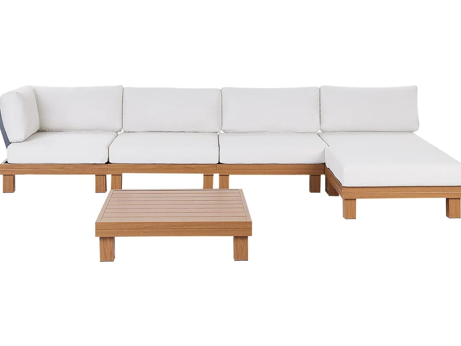 Set di divani angolari da giardino 5 posti SANZA Lato Sinistro Modulare Metallo Bianco