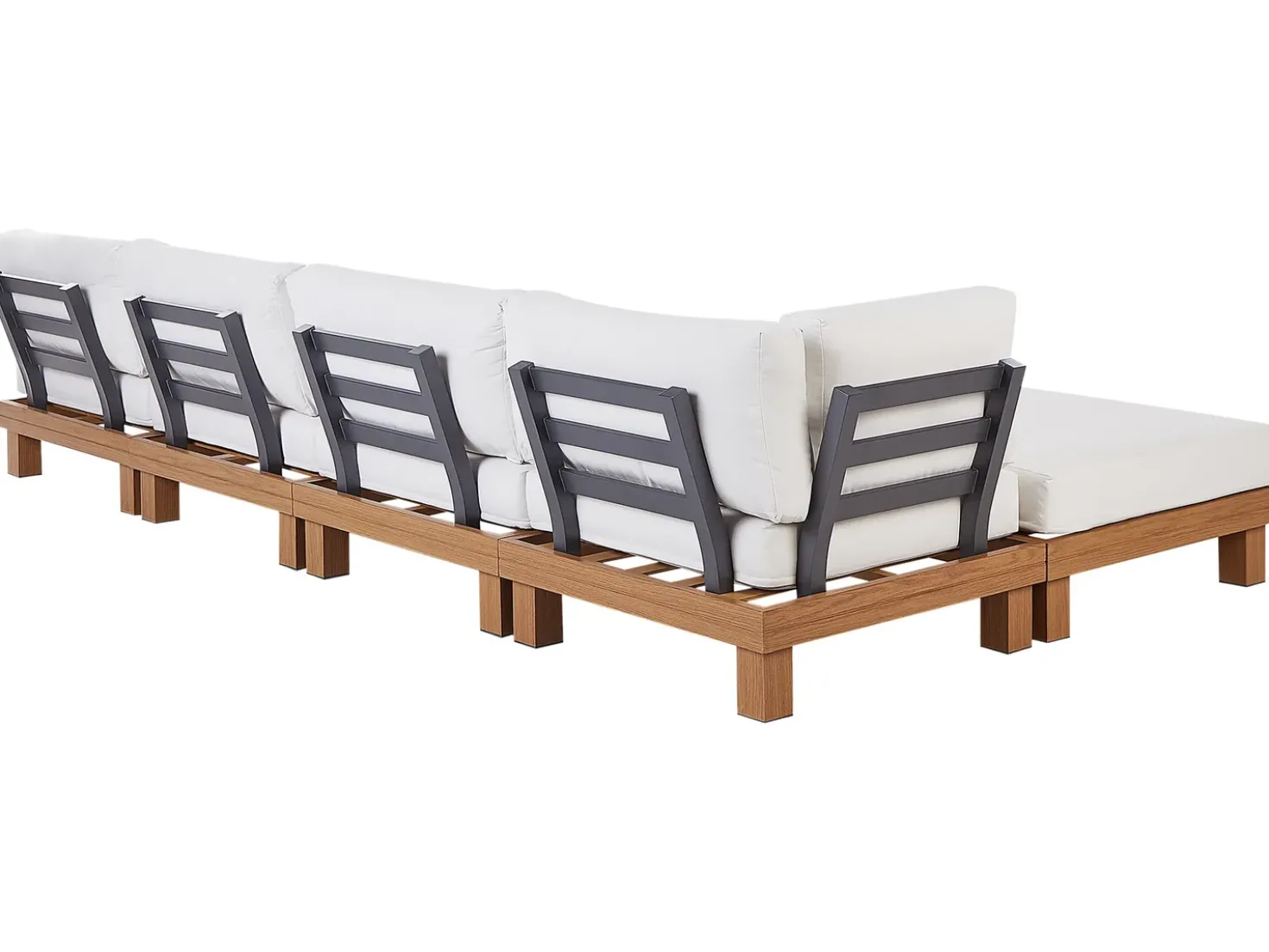 Set di divani angolari da giardino 5 posti SANZA Lato Sinistro Modulare Metallo Bianco