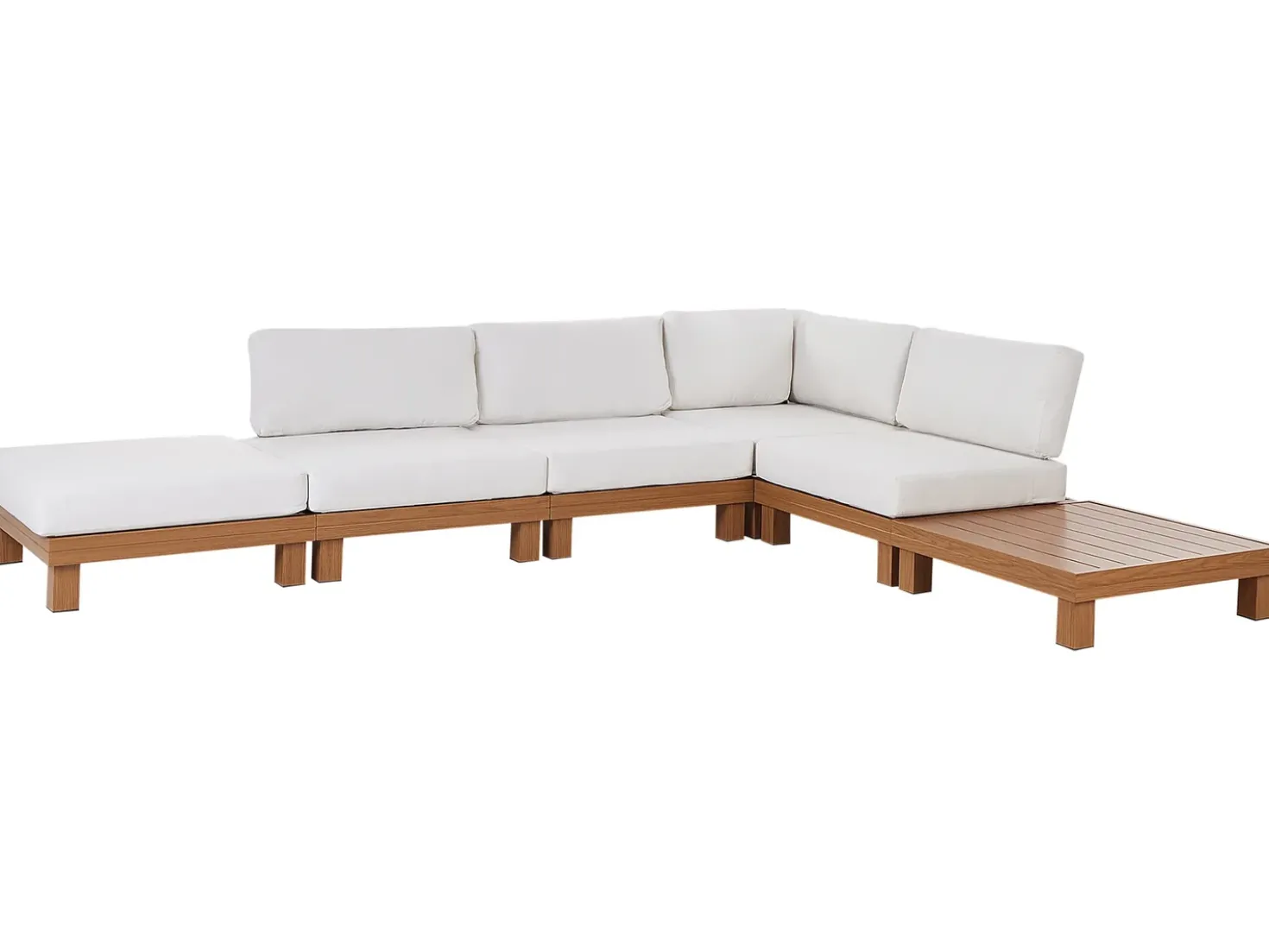 Set di divani angolari da giardino 5 posti SANZA Lato Sinistro Modulare Metallo Bianco