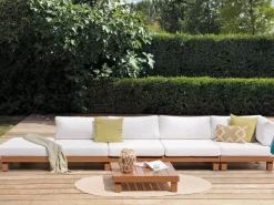 Set di divani angolari da giardino 5 posti SANZA Lato Sinistro Modulare Metallo Bianco