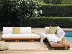 Set di divani angolari da giardino 5 posti SANZA Lato Sinistro Modulare Metallo Bianco