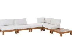 Set di divani angolari da giardino 5 posti SANZA Lato Sinistro Modulare Metallo Bianco