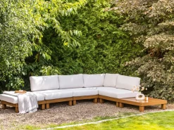 Set di divani angolari da giardino 5 posti SANZA Lato Sinistro Modulare Metallo Bianco