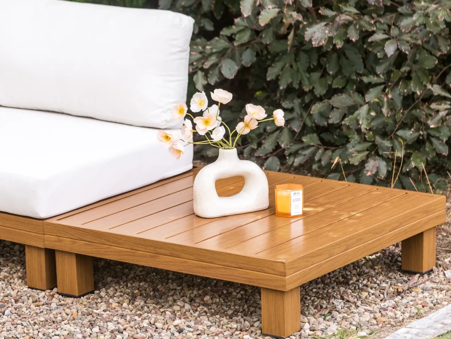 Set di divani angolari da giardino 5 posti SANZA Lato Sinistro Modulare Metallo Bianco