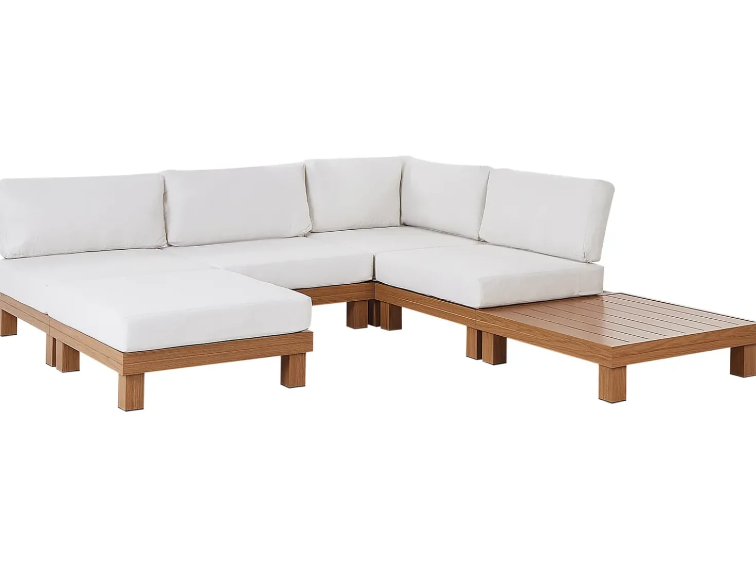 Set di divani angolari da giardino 5 posti SANZA Lato Sinistro Modulare Metallo Bianco
