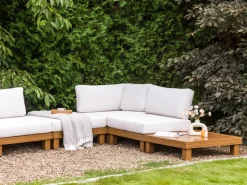 Set di divani angolari da giardino 5 posti SANZA Lato Sinistro Modulare Metallo Bianco