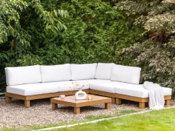 Set di divani angolari da giardino 5 posti SANZA Lato Sinistro Modulare Metallo Bianco