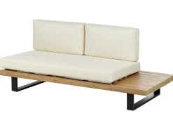 Set di divani angolari da giardino 5 posti MYKONOS Lato destro Legno di acacia certificato Bianco sporco