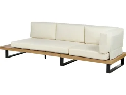 Set di divani angolari da giardino 5 posti MYKONOS Lato destro Legno di acacia certificato Bianco sporco