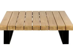 Set di divani angolari da giardino 5 posti MYKONOS Lato destro Legno di acacia certificato Bianco sporco