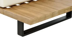 Set di divani angolari da giardino 5 posti MYKONOS Lato destro Legno di acacia certificato Bianco sporco
