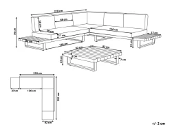 Set di divani angolari da giardino 5 posti MYKONOS Lato destro Legno di acacia certificato Bianco sporco