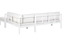 Set di divani angolari da giardino 5 posti MESSINA Lato Sinistro Metallo Bianco sporco