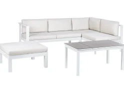Set di divani angolari da giardino 5 posti MESSINA Lato Sinistro Metallo Bianco sporco