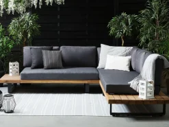 Set di divani angolari da giardino 5 posti MYKONOS Lato destro Legno di acacia certificato Grigio scuro