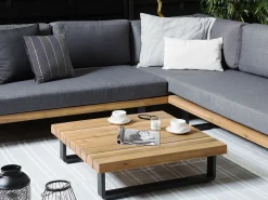 Set di divani angolari da giardino 5 posti MYKONOS Lato destro Legno di acacia certificato Grigio scuro