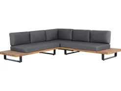 Set di divani angolari da giardino 5 posti MYKONOS Lato destro Legno di acacia certificato Grigio scuro