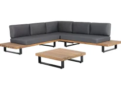 Set di divani angolari da giardino 5 posti MYKONOS Lato destro Legno di acacia certificato Grigio scuro