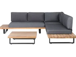 Set di divani angolari da giardino 5 posti MYKONOS Lato destro Legno di acacia certificato Grigio scuro
