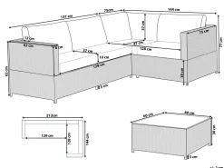 Set di divani angolari da giardino 4 posti AVOLA Lato Sinistro Rattan sintetico (PE) Grigio