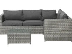 Set di divani angolari da giardino 4 posti AVOLA Lato Sinistro Rattan sintetico (PE) Grigio