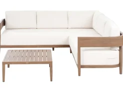 Set di divani angolari da giardino 5 posti SAMPIERI Lato Sinistro Metallo Marrone