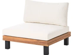 Set di divani angolari da giardino 5 posti FRAZZANO Legno di acacia certificato Bianco sporco