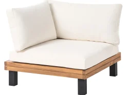 Set di divani angolari da giardino 5 posti FRAZZANO Legno di acacia certificato Bianco sporco