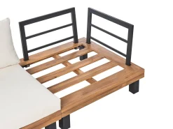 Set di divani angolari da giardino 5 posti FRAZZANO Legno di acacia certificato Bianco sporco