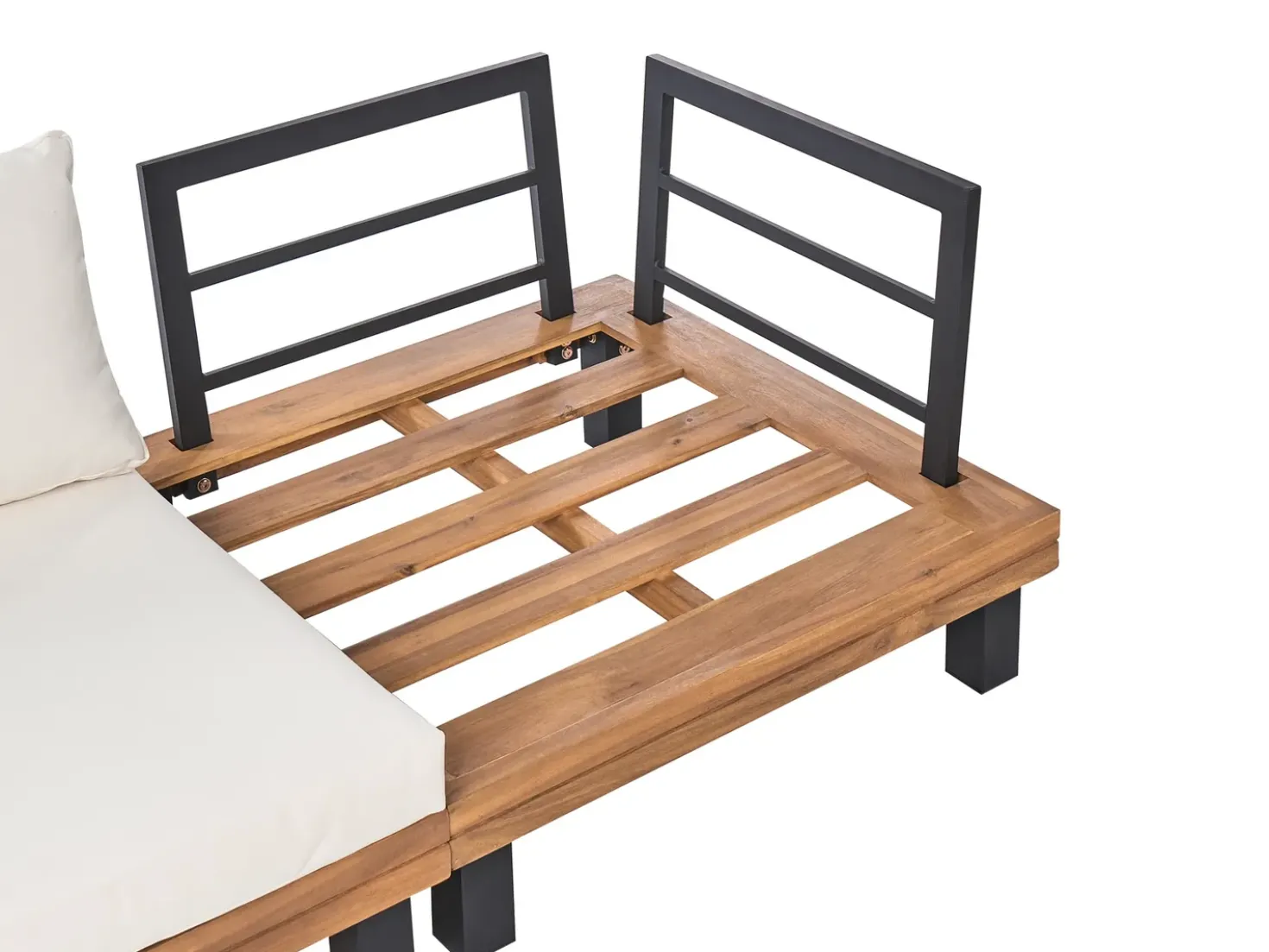 Set di divani angolari da giardino 5 posti FRAZZANO Legno di acacia certificato Bianco sporco