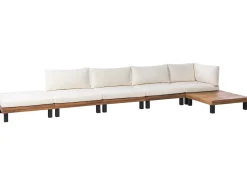 Set di divani angolari da giardino 5 posti FRAZZANO Legno di acacia certificato Bianco sporco