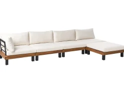 Set di divani angolari da giardino 5 posti FRAZZANO Legno di acacia certificato Bianco sporco