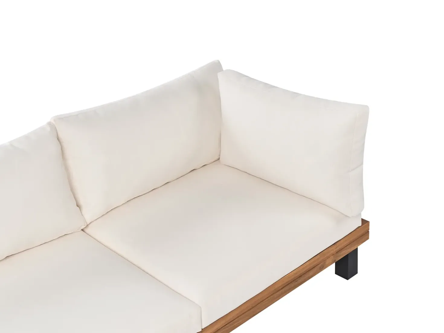 Set di divani angolari da giardino 5 posti FRAZZANO Legno di acacia certificato Bianco sporco