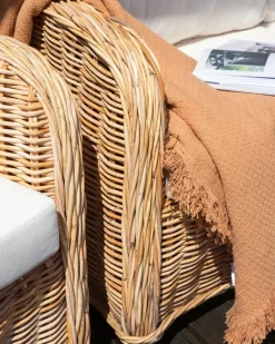 Set di divani da giardino 5 posti ALESSANO Rattan Naturale