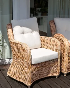 Set di divani da giardino 5 posti ALESSANO Rattan Naturale