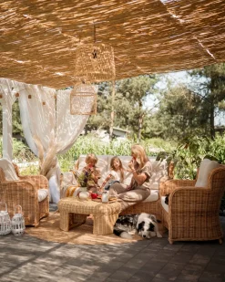 Set di divani da giardino 5 posti ALESSANO Rattan Naturale